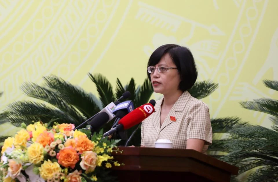 Bà Hồ Vân Nga, trưởng ban Kinh tế, ngân sách HĐND TP Hà Nội.