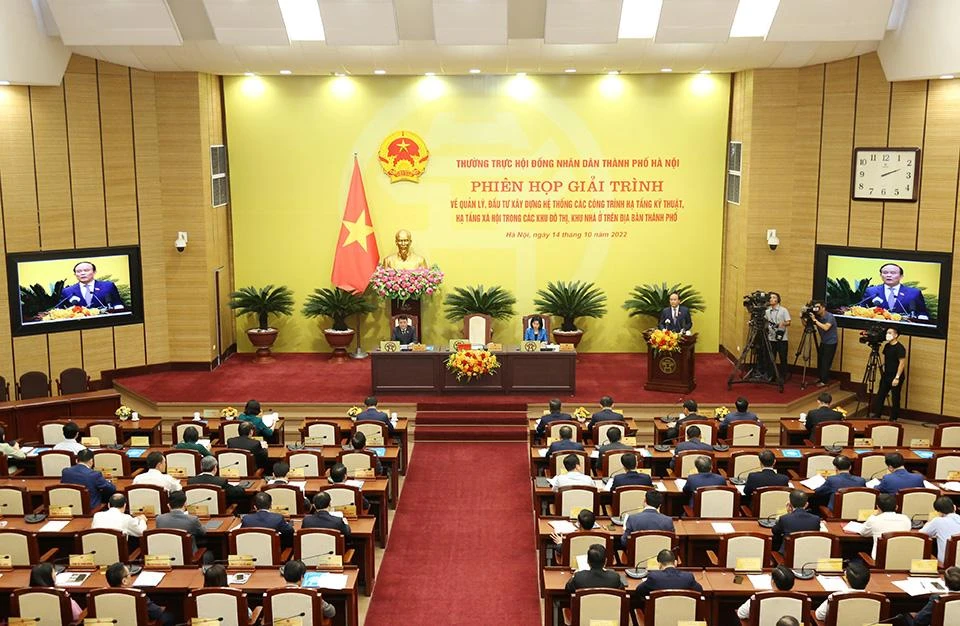 Thường trực HĐND TP Hà Nội tổ chức phiên họp giải trình về quản lý, đầu tư xây dựng các công trình hạ tầng kỹ thuật, hạ tầng xã hội trong các khu đô thị, khu nhà ở trên địa bàn TP Hà Nội