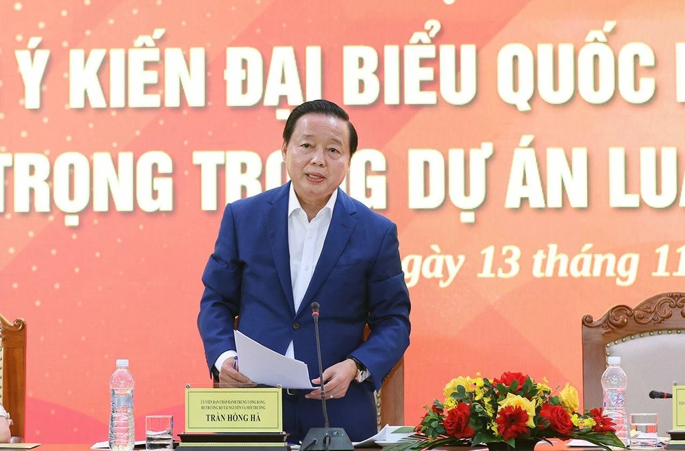 Bộ trưởng Bộ TN&MT Trần Hồng Hà. Ảnh: TRỌNG PHÚ Bộ trưởng Trần Hồng Hà