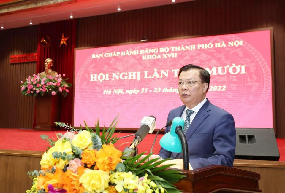 Bí thư Thành uỷ Hà Nội Đinh Tiến Dũng. (Ảnh: TP)