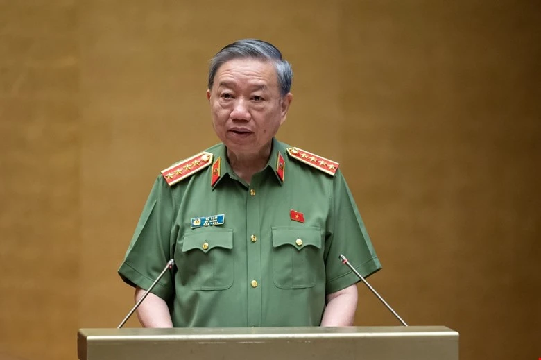 Đại tướng Tô Lâm, Bộ trưởng Bộ Công an. (Ảnh: Quốc hội)