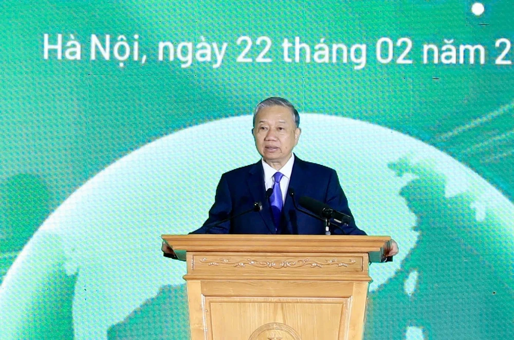 Tổng Bí thư Tô Lâm tại buổi lễ. Ảnh: Quang Thái