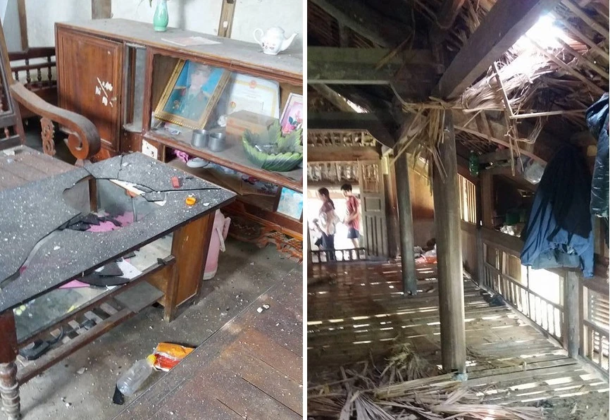 Nổ mìn khai thác đá khiến 4 người nhập viện, nhiều ngôi nhà thủng mái ảnh 1