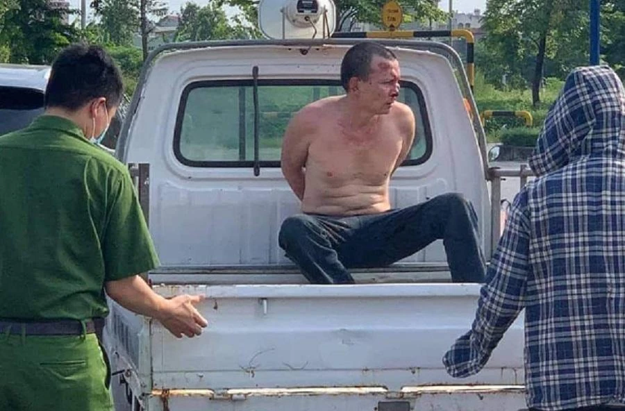 Đặng Phạm Sáu tại thời điểm bị bắt giữ sau khi gây án. Ảnh: FB