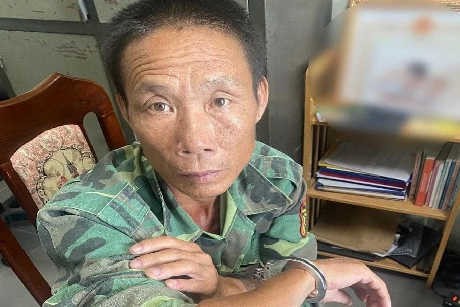 Đoàn Văn Lừng tại cơ quan công an. Ảnh: CA