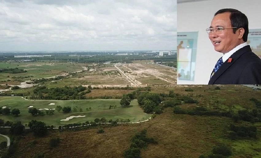 Ông Trần Văn Nam (ảnh nhỏ) và khu “đất vàng” liên quan đến vụ án.Ảnh: KHẢ DOANH