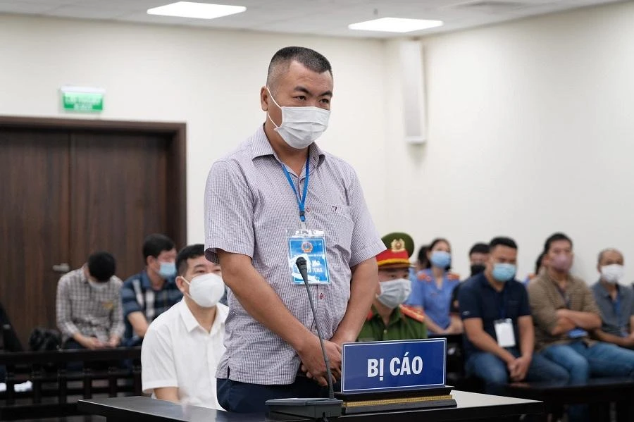 Bị cáo Lê Đình Trung, cựu đội phó cảnh sát thi hành án hình sự và hỗ trợ tư pháp. Ảnh: UYÊN TRANG