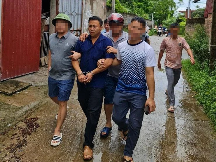 Đinh Hữu Hải tại thời điểm bị bắt giữ. Ảnh: CA