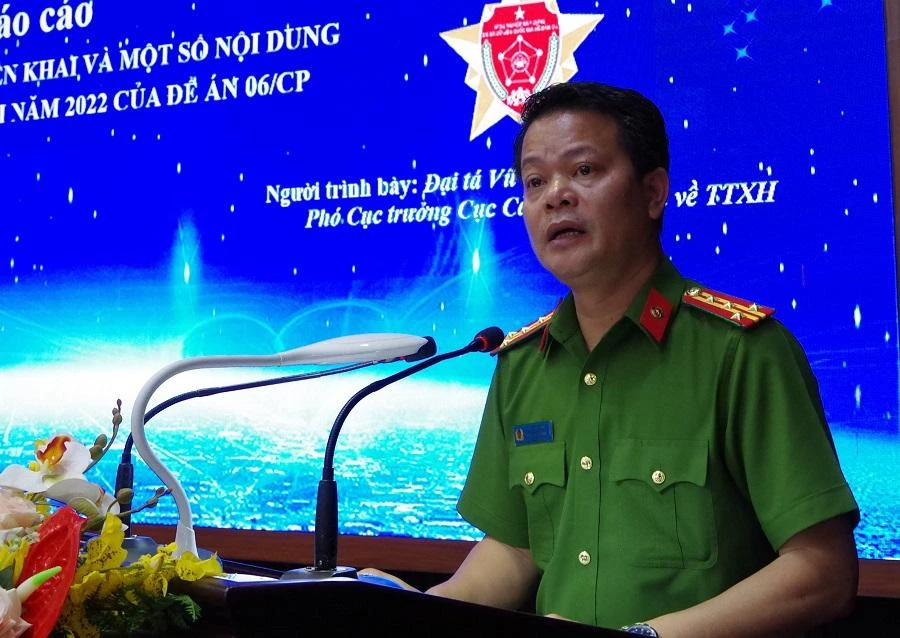 Đại tá Vũ Văn Tấn, Phó Cục trưởng Cục Cảnh sát quản lý hành chính về trật tự xã hội (C06, Bộ Công an). Ảnh: UYÊN TRANG