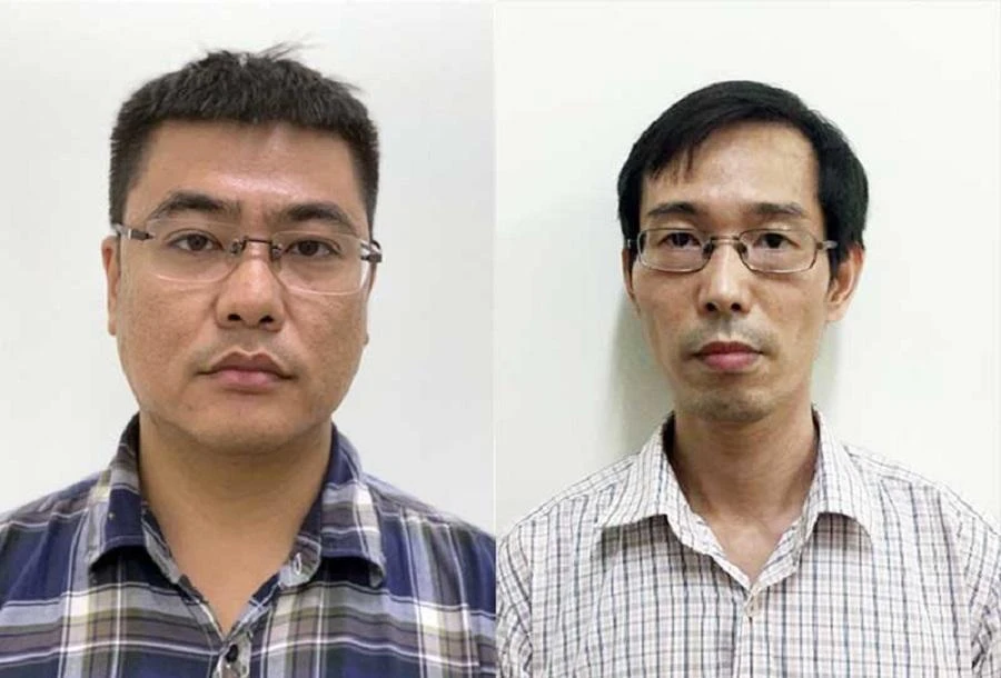 Hai bị can Đỗ Hải Phong (trái) và Đoàn Mạnh Dương. Ảnh: CACC