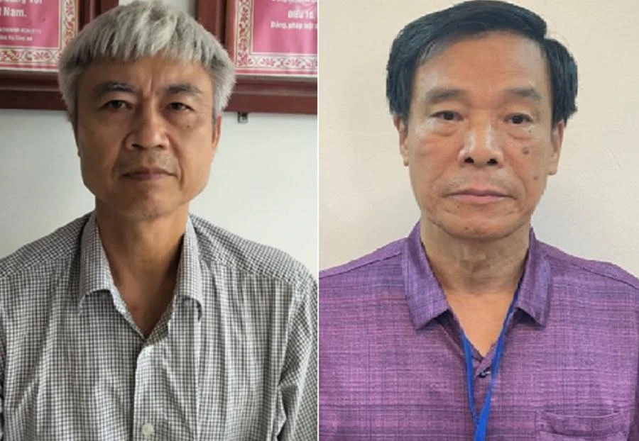 Hai bị can Phạm Dũng và Cấn Hồng Lai (từ trái qua). Ảnh: Bộ Công an