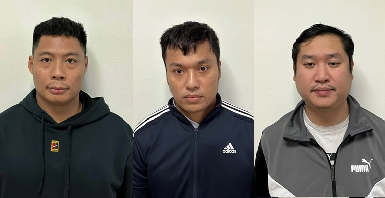 Ba trong số 12 nghi phạm bị công an triệu tập. Ảnh: BCA