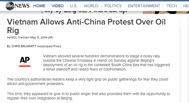 Việt Nam tuần hành hòa bình phản đối Trung Quốc lên báo chí quốc tế ảnh 4