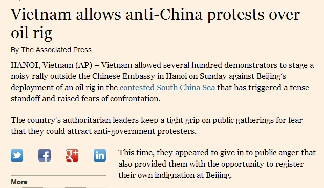 Việt Nam tuần hành hòa bình phản đối Trung Quốc lên báo chí quốc tế ảnh 3