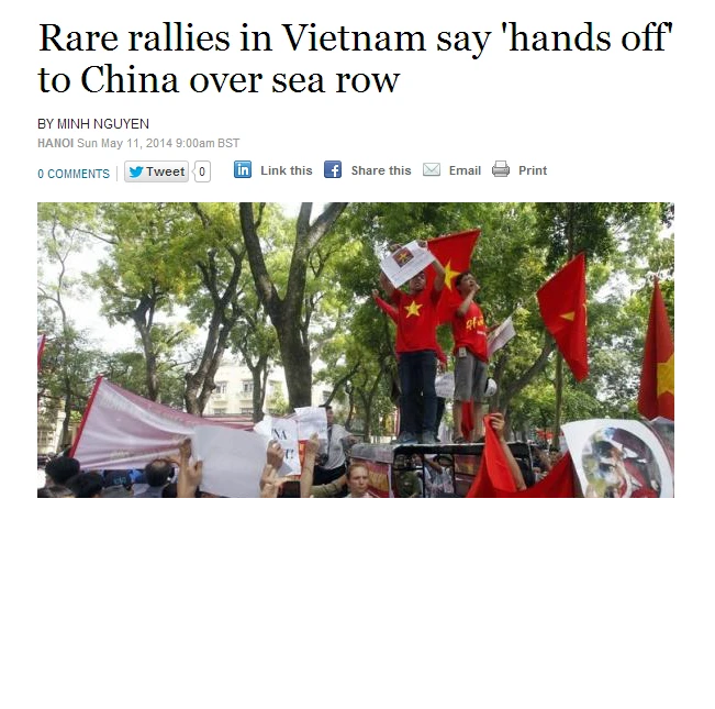 Việt Nam tuần hành hòa bình phản đối Trung Quốc lên báo chí quốc tế ảnh 2