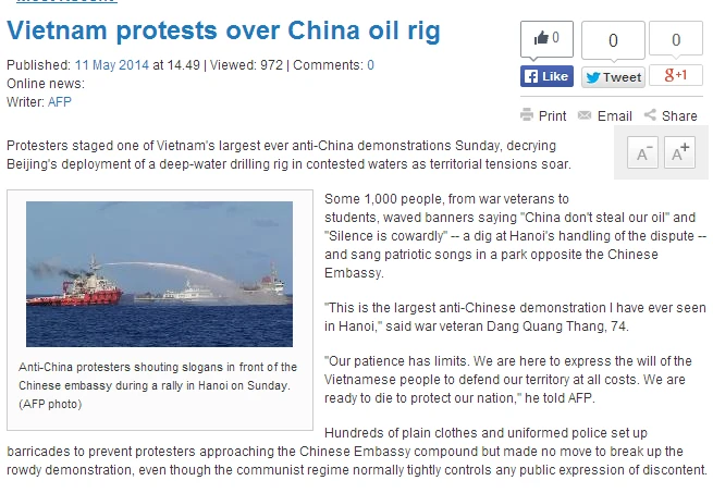 Việt Nam tuần hành hòa bình phản đối Trung Quốc lên báo chí quốc tế ảnh 6