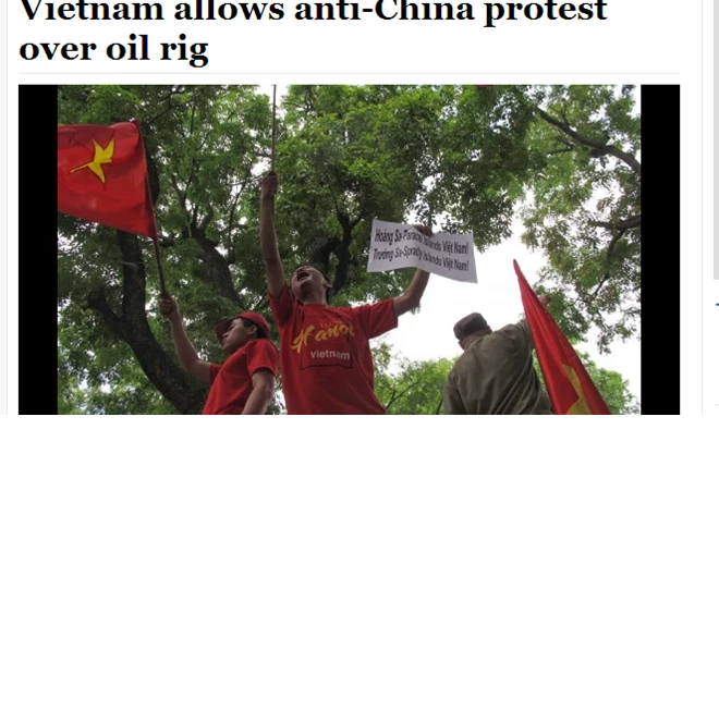 Việt Nam tuần hành hòa bình phản đối Trung Quốc lên báo chí quốc tế ảnh 1