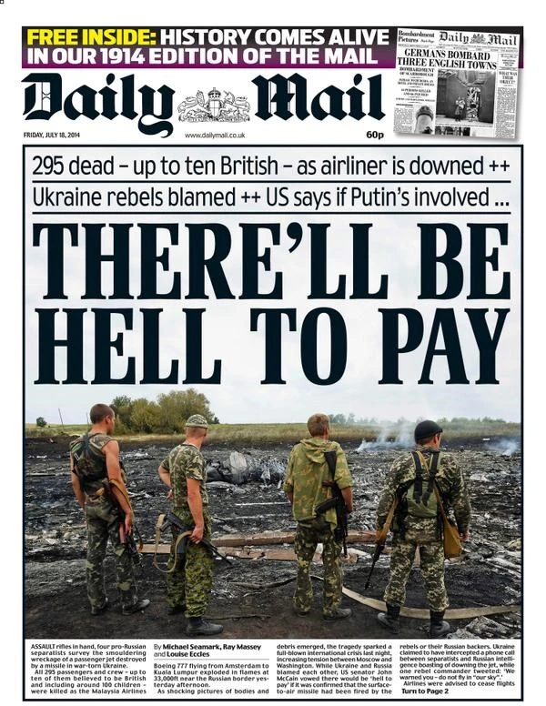 MH17: Báo chí phương Tây đồng loạt đổ lỗi cho Nga ảnh 5