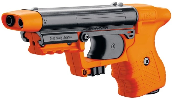JPX Jet Protector thổi hơi nóng vào mục tiêu. Ảnh: defence.pk Một khẩu JPX Jet Protector. Ảnh: defence.pk