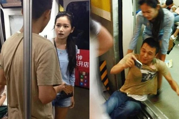 Đôi nam nữ giằng nhau iPhone náo loạn ga tàu ảnh 2