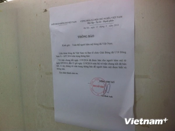 Giá vé xem trận chung kết của U19 Việt Nam tăng gấp 20 lần! ảnh 1