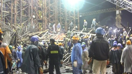 Hiện trường vụ sập dàn giáp tại Formosa làm 13 người chết, 29 người bị thương. 