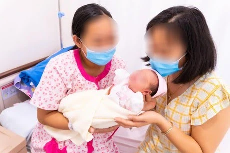 Một trường hợp mang thai hộ sinh con tại Bệnh viện Hùng Vương, TP.HCM. Ảnh: BVCC Một trường hợp mang thai hộ sinh con tại Bệnh viện Hùng Vương, TP.HCM. Ảnh: BVCC