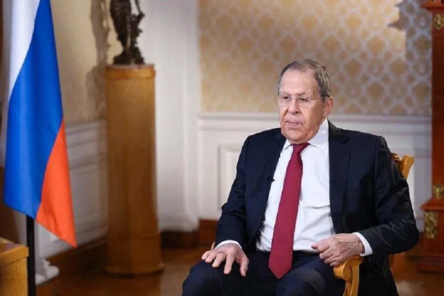 Ngoại trưởng Nga Sergey Lavrov trả lời phỏng vấn kênh Channel 1.jpg