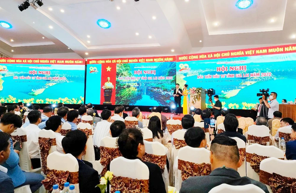 Quang cảnh hội nghị xúc tiến đầu tư Gia Lai. Ảnh: LK.