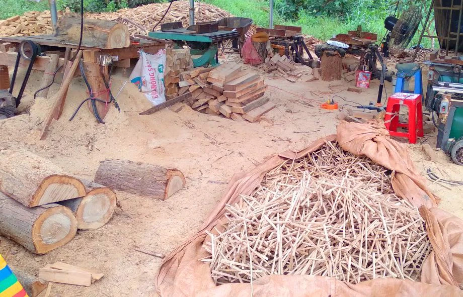 Một số thành phẩm từ gỗ đã qua sơ chế. Ảnh: DV.