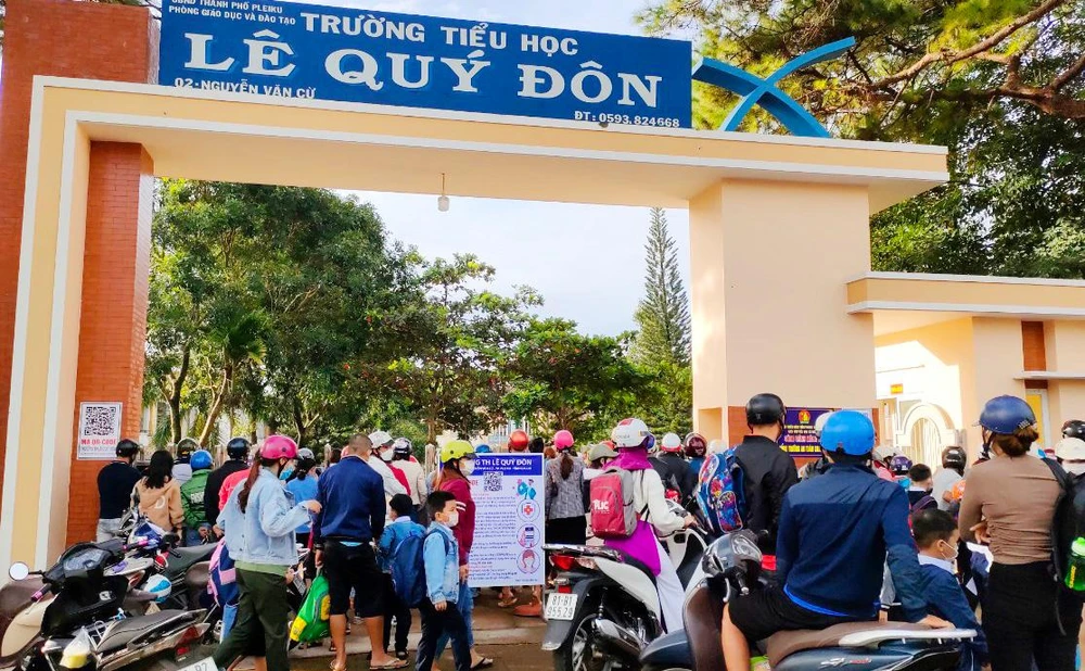 Trường TH Lê Quý Đôn đã thông báo chưa triển khai cho học sinh bán trú. Ảnh: LK