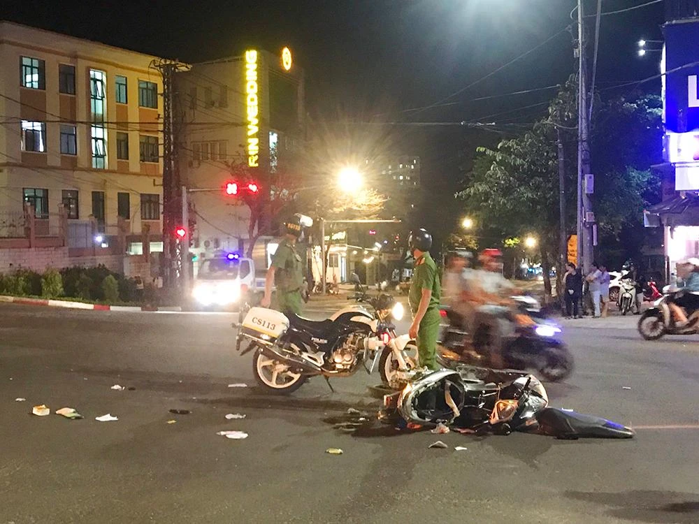 Hiện trường vụ tai nạn.