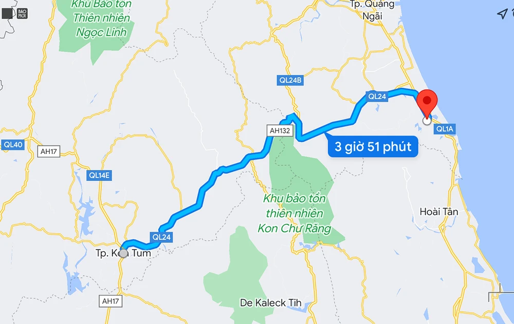 Tuyến cao tốc Quảng Ngãi - Kon Tum giúp phát triển kinh tế xã hội hai địa phương. Ảnh: LK