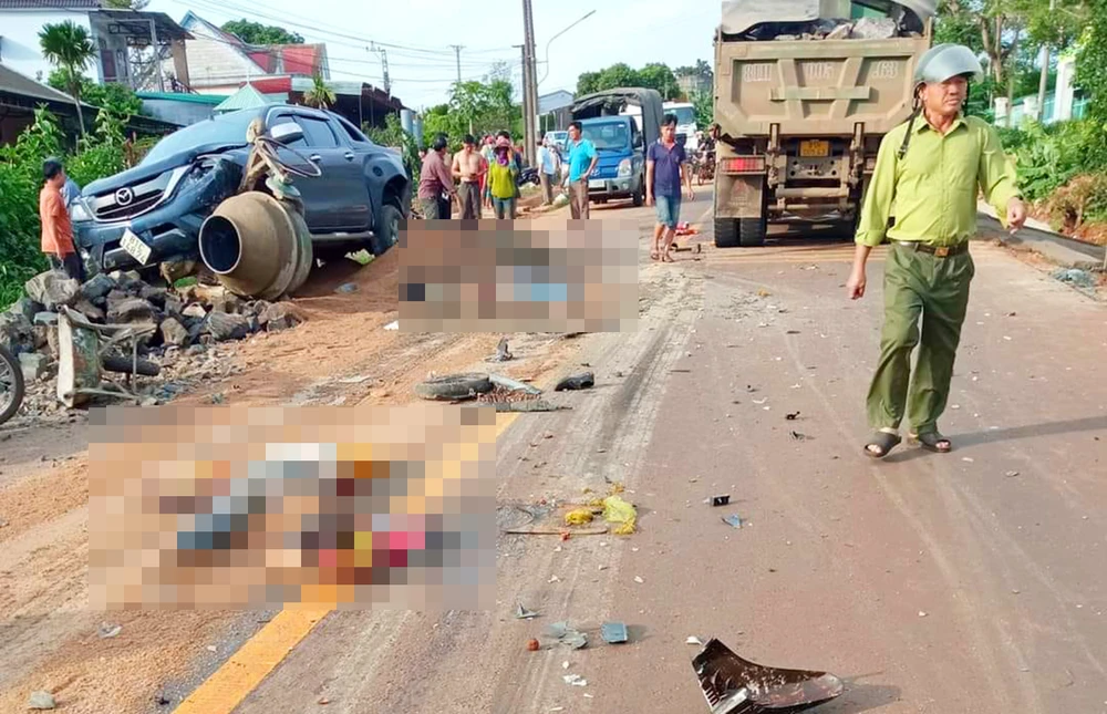 Hiện trường vụ tai nạn. Ảnh: Người dân cung cấp