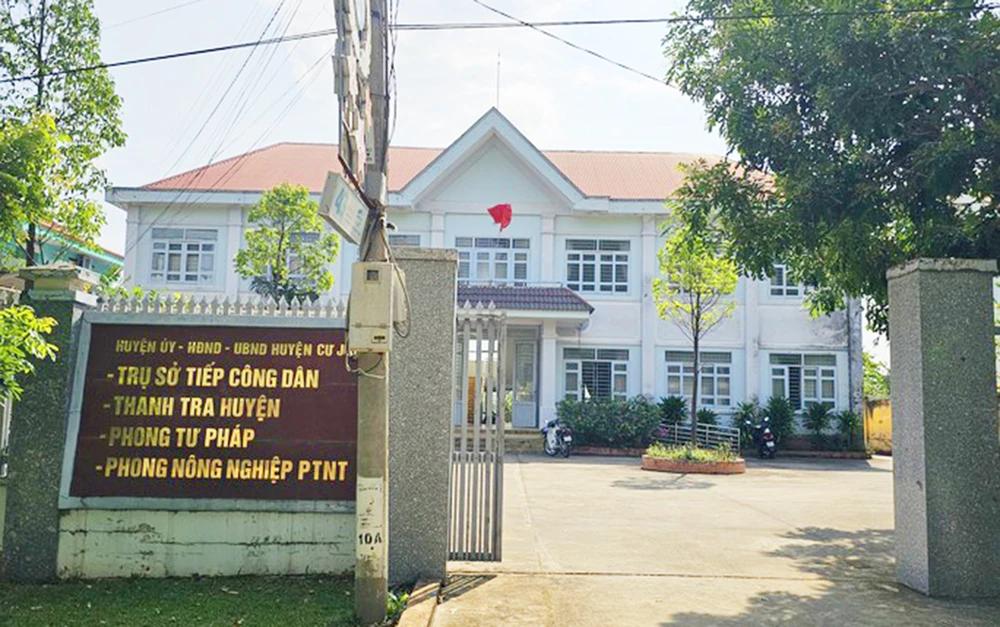 Phòng Tư pháp huyện Cư Jút, nơi ông T đang công tác. Ảnh: NH.