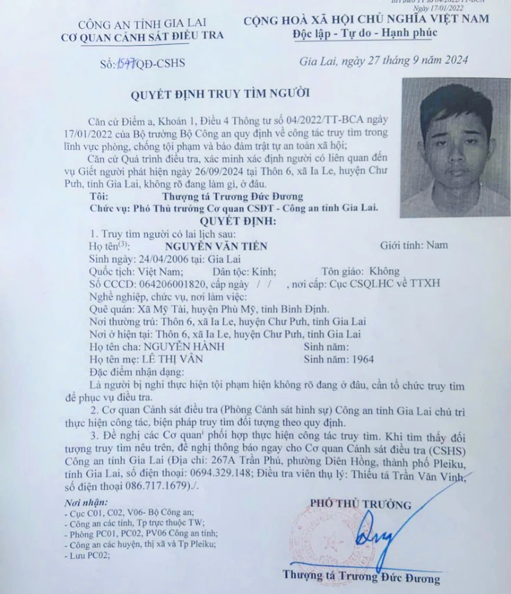 Nghi án con sát hại mẹ, giấu xác trong vườn điều