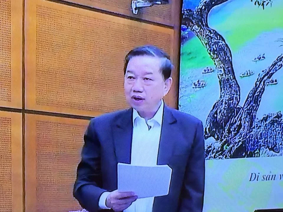 Bộ trưởng Bộ Công an Tô Lâm (ảnh chụp qua màn hình)