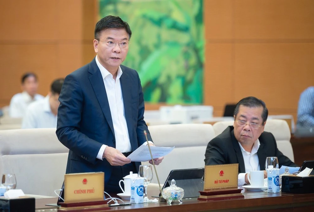 Bộ trưởng Tư pháp Lê Thành Long. Ảnh: PHẠM THẮNG Bộ trưởng Tư pháp Lê Thành Long