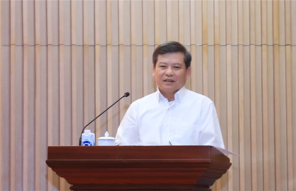 Viện trưởng VKSND Tối cao Lê Minh Trí phát biểu tại hội nghị. Ảnh: Trang thông tin VKSND Tối cao