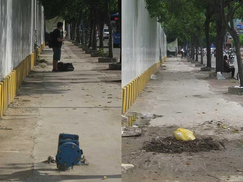 Cục sắt trên vỉa hè không còn nguy hiểm ảnh 1