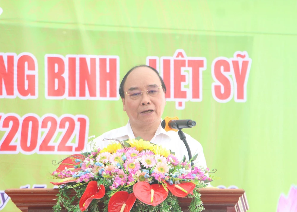 Chủ tịch nước tham dự, phát biểu tại lễ kỷ niệm 75 ngày Thương binh liệt sĩ ở xã Quế Phú.