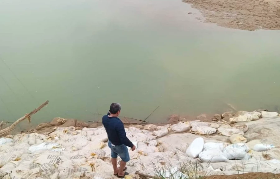 Đoạn sông nơi xảy ra vụ chết đuối thương tâm.