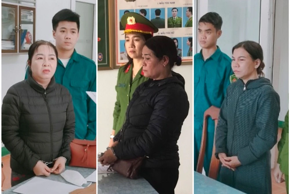 Ba phụ nữ vừa bị khởi tố, bắt tạm giam. Ảnh: CA
