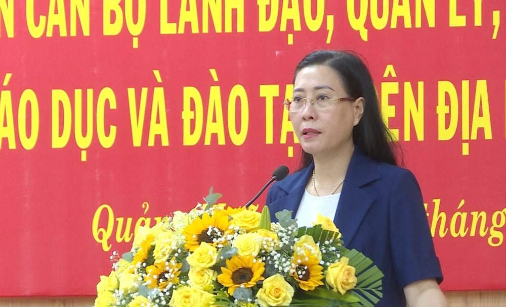 Bí thư Tỉnh uỷ Quảng Ngãi Bùi Thị Quỳnh Vân. Ảnh: TN