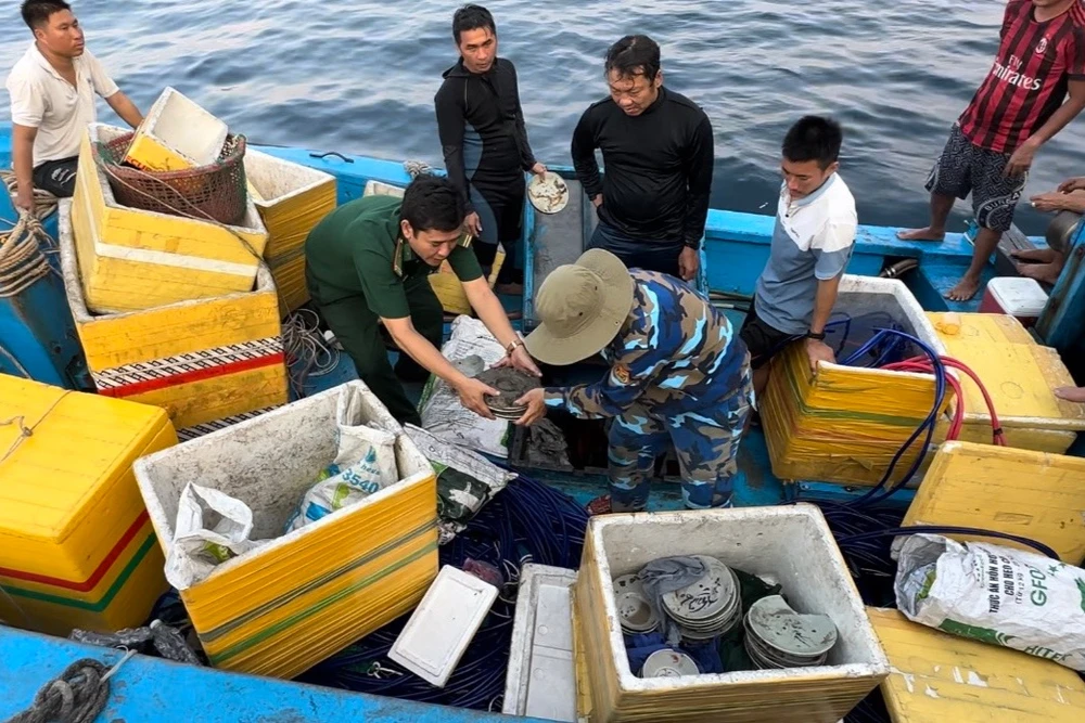 Bộ đội Biên phòng Quảng Ngãi phát hiện nhiều đĩa, tô gốm sứ nghi là cổ vật trên tàu ngư dân