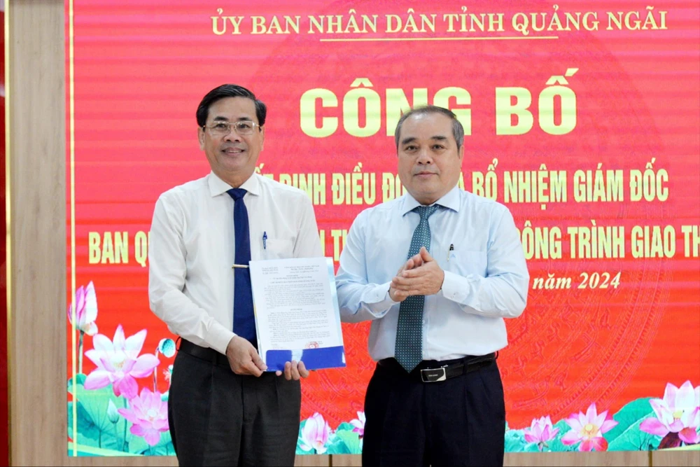 Ông Ngô Văn Dụng, Phó Giám đốc Sở Kế hoạch và Đầu tư được bổ nhiệm giữ chức Giám đốc Ban Quản lý dự án Đầu tư xây dựng các công trình Giao thông tỉnh Quảng Ngãi. Ảnh: CTV