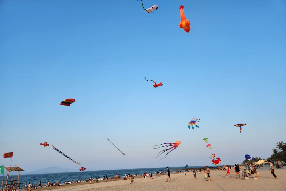 100 loại diều của 12 nước đến Quảng Nam tại lễ hội diều quốc tế. Ảnh: TN