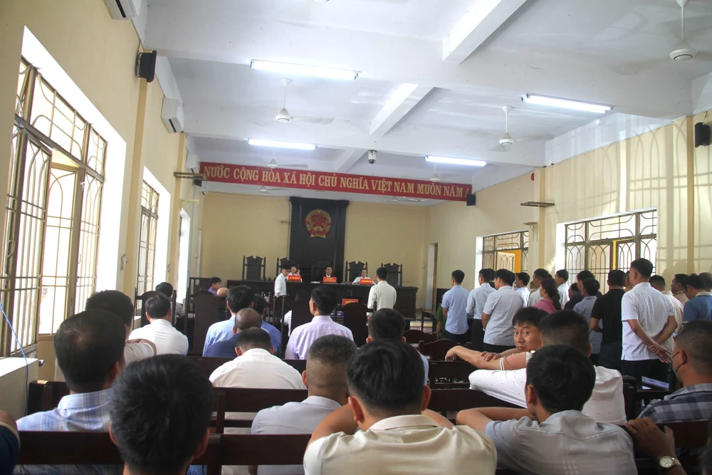Phiên toà xét xử lãnh đạo trung tâm đăng kiểm 92-02D và đồng phạm. Ảnh: TN