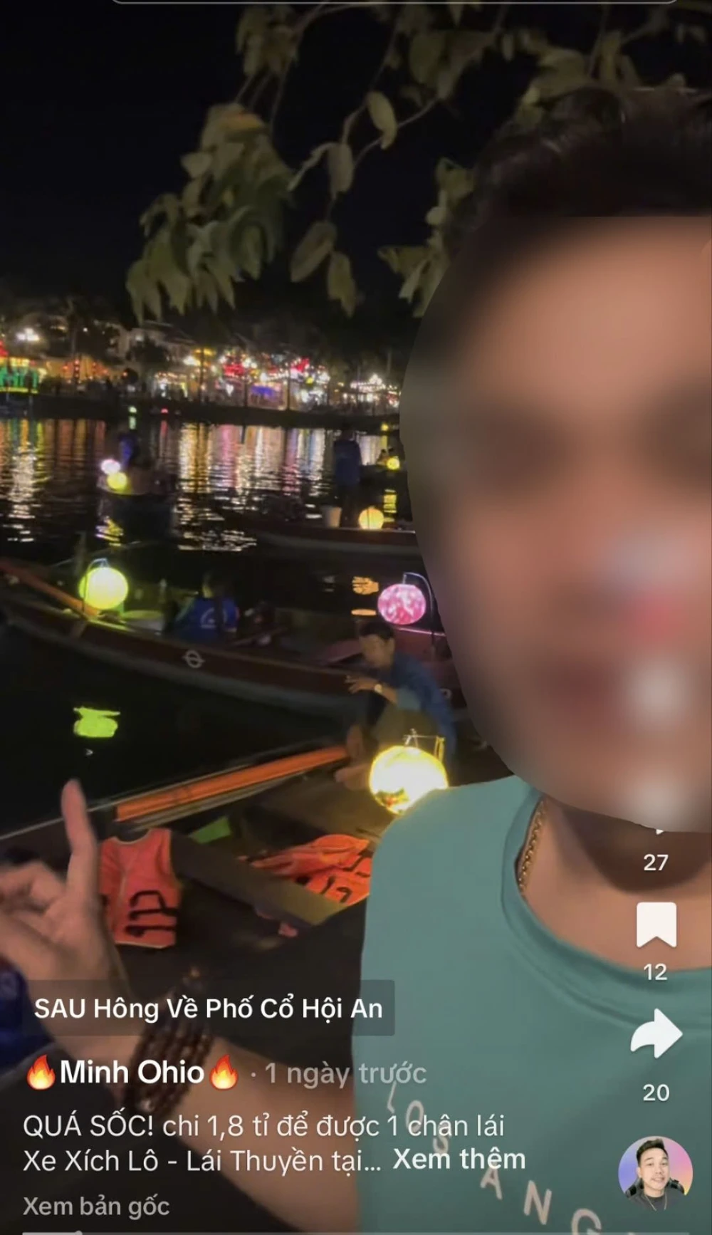 TP Hội An đề nghị công an vào cuộc làm rõ thông tin chi tiền tỉ để có suất lái thuyền, đạp xích lô. Ảnh chụp màn hình.