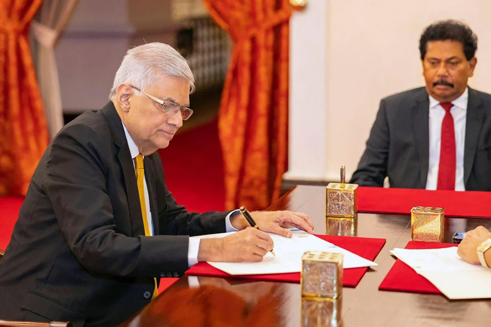 Tân Thủ tướng Sri Lanka Ranil Wickremesinghe. Ảnh: AFP